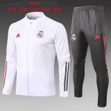 Kids Real Madrid Jacket + Pants Training Suit White 2020/21
