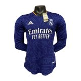 2021-2022 Real Madrid Player Version Away Long Sleeve Soccer Jersey