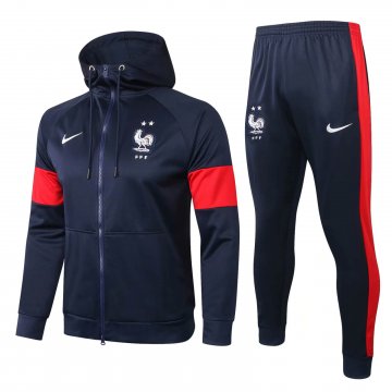 France Hoodie Jacket + Pants Training Suit Navy 2020/21