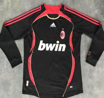 AC Milan Retro Black Long Sleeve Soccer Jerseys Mens 2006-2007