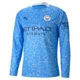 Manchester City Home Jersey Long Sleeve Mens 2020/21