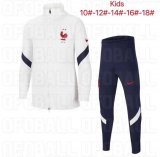 Kids France Jacket + Pants Training Suit White 2020/21