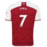 SAKA #7 Arsenal Home Soccer Jerseys Mens 2020/21(League Font)