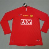 Manchester United Home Retro Soccer Jersey Long Sleeve Mens 2007-08