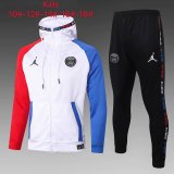 Kids PSG x Jordan Hoodie Jacket + Pants Training Suit White 2020/21
