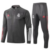 Real Madrid Jacket + Pants Training Suit Grey 2020/21