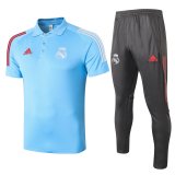 Real Madrid Polo Tracksuit Light Blue 2020/21