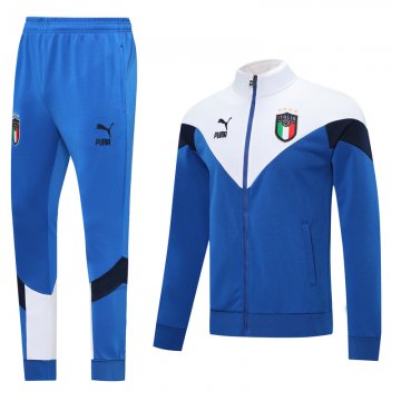Italy Jacket + Pants Training Suit Blue And White 2020/21