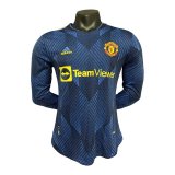 2021-2022 Manchester United Player Version Third Long Sleeve Soccer Jersey