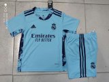 Real Madrid Goalie Light Blue Kit Kids 2020/21