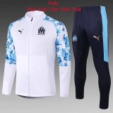 Kids Olympique Marseille Jacket + Pants Training Suit White 2020/21