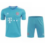 Bayern Munich Goalkeeper Blue Jersey + Shorts Set Mens 2020/21