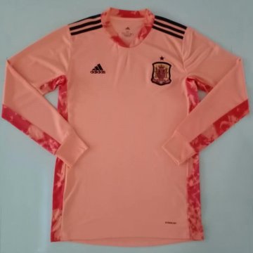 Spain Pink Goalie Long Sleeve Soccer Jerseys Mens 2020