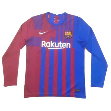 2021-2022 Barcelona Home Long Sleeve Soccer Jersey