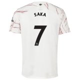 SAKA #7 Arsenal Away Soccer Jerseys Mens 2020/21(League Font)