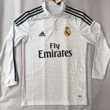 Real Madrid Retro Home Long Sleeve Soccer Jerseys Mens 2014/15