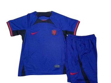 2022 Netherlands Away Kids Soccer Kit