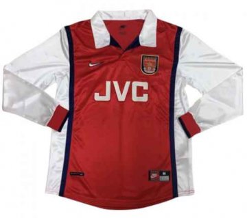 Arsenal Retro Home Long Sleeve Soccer Jerseys Mens 1998-1999