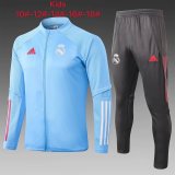 Kids Real Madrid Jacket + Pants Training Suit Blue 2020/21