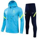 2021-2022 Tottenham Hotspur Hoodie Jacket + Pants Training Suit Light Blue