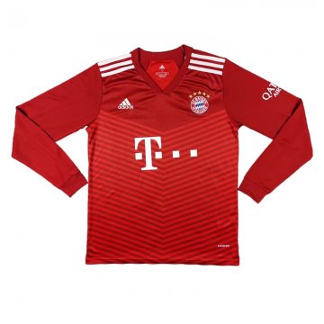 2021-2022 Bayern Munich Home Long Sleeve Soccer Jersey
