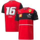 2022 Ferrari F1 Charles Leclerc #16 Red Team T-Shirt