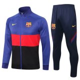 Barcelona Jacket + Pants Training Suit Blue - Black 2020/21