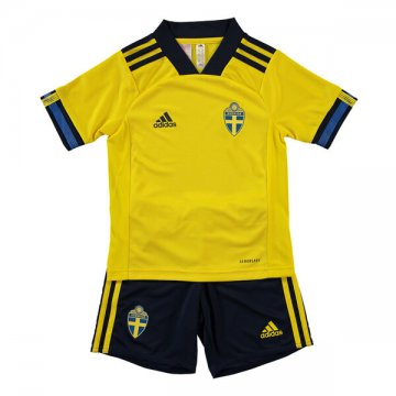 Sweden Home Soccer Jerseys Kit Kids 2020