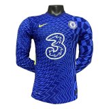 2021-2022 Chelsea Player Version Home Long Sleeve Soccer Jersey