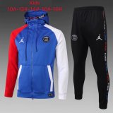 Kids PSG x Jordan Hoodie Jacket + Pants Training Suit Blue 2020/21