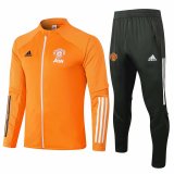 Manchester United Jacket + Pants Training Suit Orange 2020/21