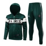 2021-2022 PSG Hoodie Jacket + Pants Training Suit Green