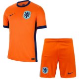 Kids Netherlands 2024 Home Replica Soccer Kit