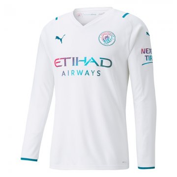 Manchester City Away Soccer Jerseys Long Sleeve Mens 2021/22