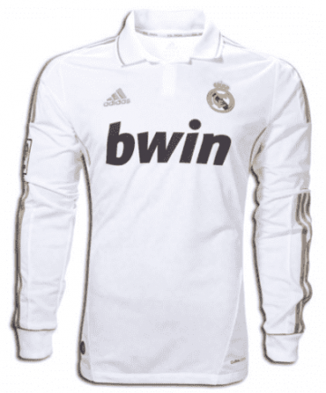 Real Madrid Retro Home Long Sleeve Soccer Jerseys Mens 2012