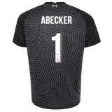 ABECKER #1 Liverpool Black Goalie Soccer Jersey 2020/21(UCL Font)