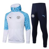 2021-2022 Manchester City Hoodie Jacket + Pants Training Suit White