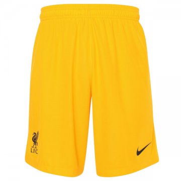 Liverpool Goalkeeper Away Yellow Soccer Jerseys Shorts Mens 2020/21