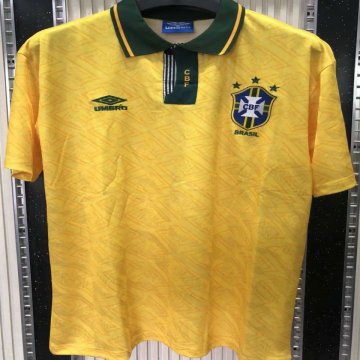 Brazil Home Retro Soccer Jerseys Mens 1991/1993