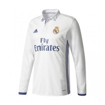 Real Madrid Retro Home Long Sleeve Soccer Jerseys Mens 2016/17