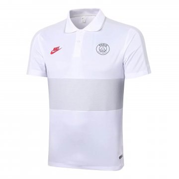 PSG Polo Shirt White - Grey 2020/21