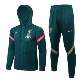 2021-2022 Liverpool Hoodie Jacket + Pants Training Suit Dark Green